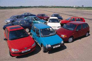 Daewoo Nexia, Daewoo Tico, Fiat Punto, Fiat Uno, Hyundai Accent, Kia Avella, Kia Sephia, Peugeot 106, Renault 19, Seat Ibiza, Skoda Felicia - 11 до 12