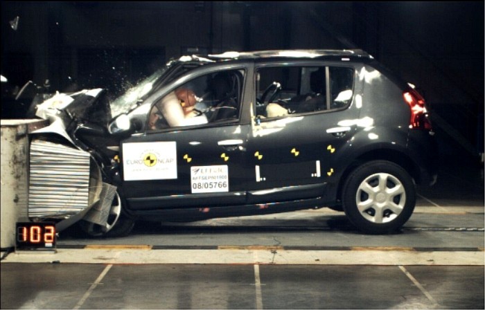 Краш-тест Renault Dacia Sandero с расширенным пакетом безопасности