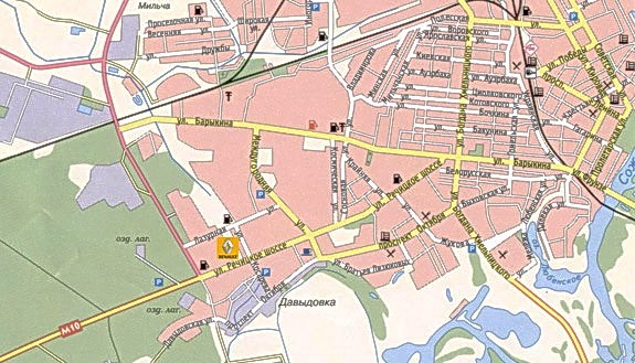 Схема проезда к автосалону Автопромсервис в Гомеле