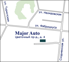 Схема проезда к автосалону Major Auto на Цветочном проезде, г. Москва - более детально