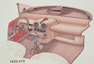 Первые схемы центральноориентированной передней панели Twingo