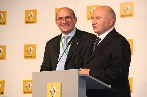 Кристиан Эстев и Юрий Лужков на церемонии открытия дополнительных мощностей на заводе Автофрамос