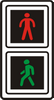 Светофор с сигналами двух цветов для пешеходов